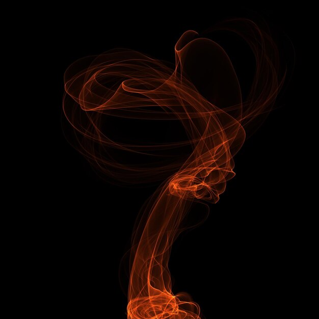 Isolated abstract fire effect on black night background