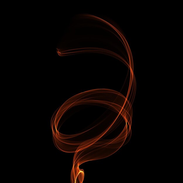 Photo isolated abstract fire effect on black night background