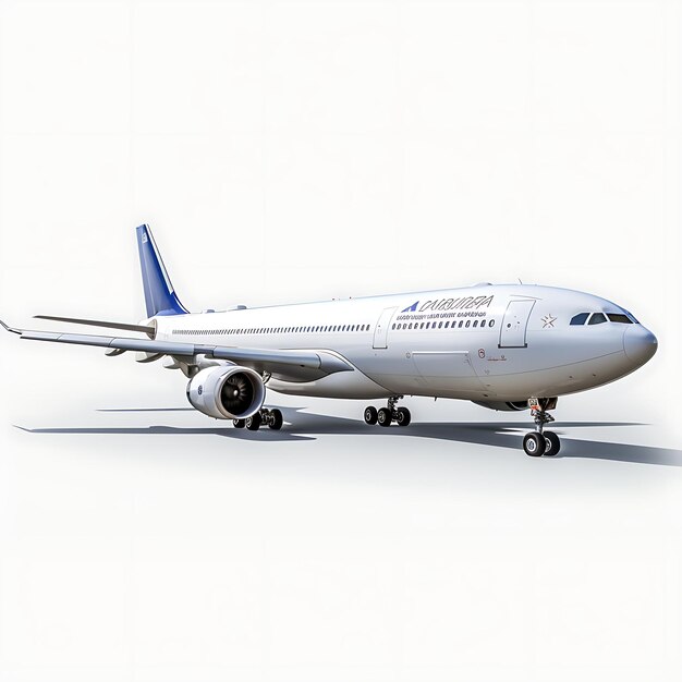 Isolated of Airbus A330 200 1998 Wide Body Jet Airliner on White Backgro on White BG Blank Clean