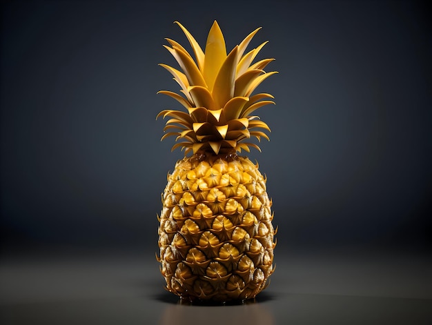 Isolated ananas on a dark background High resolution
