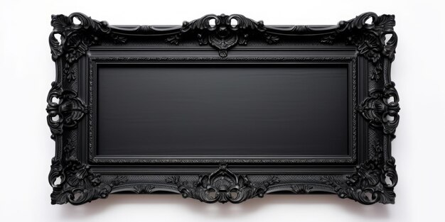 Isolated antique frame black on white