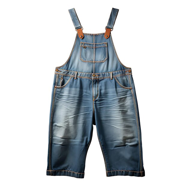 Isolated of Appalachian Attire Type Overalls Material Denim Color Concep Traditional Clothes Design