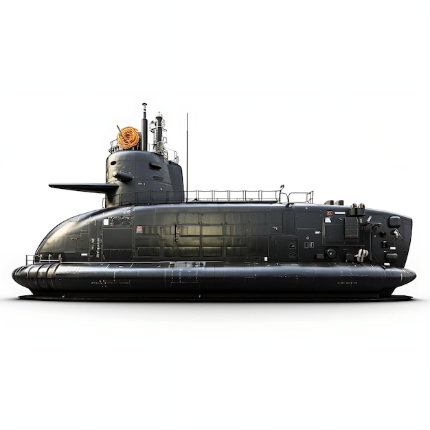 사진 흰색 배경 군사 개념에 w에 격리된 공격 잠수함 잠수함 어뢰관 검정색