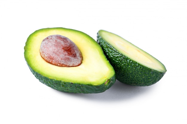 Isolated avocado on a white background. Isolated tropical fruit