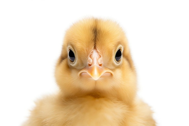 Isolated Baby Chicken Face White Background Generative