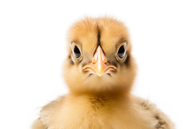 Isolated Baby Chicken Face White Background Generative