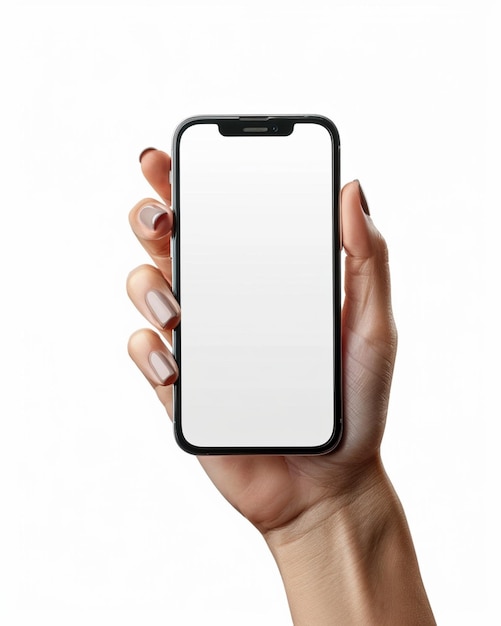 Foto sfondo isolato della persona che tiene il telefono in mano