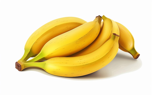 Isolated Bananas White Background Illustration