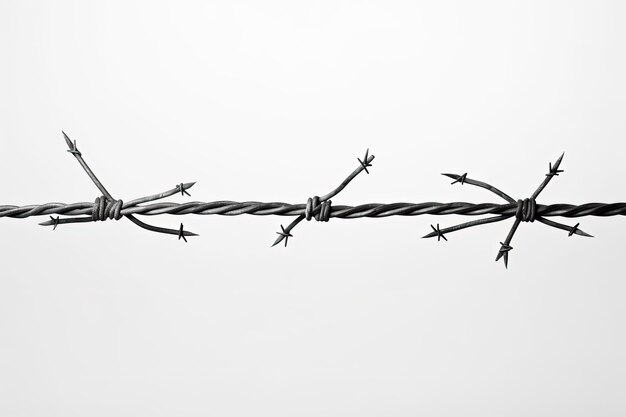 Isolated barbed wire for design fencing and garden safety