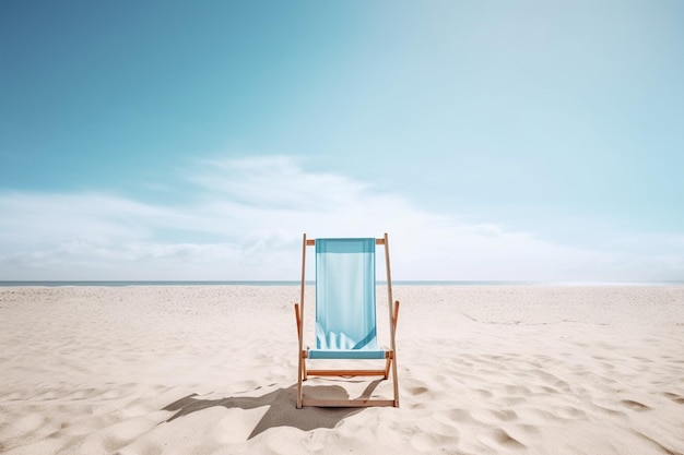 Isolated beach chair on beach photo with free space