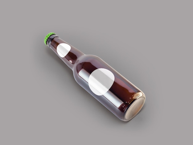 isolated beer bottle mockup blank label oktoberfest concept