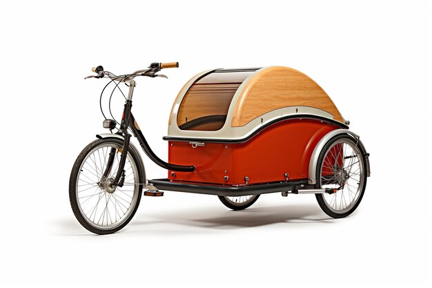 Isolated Bike Trailer on White Background Generative Ai