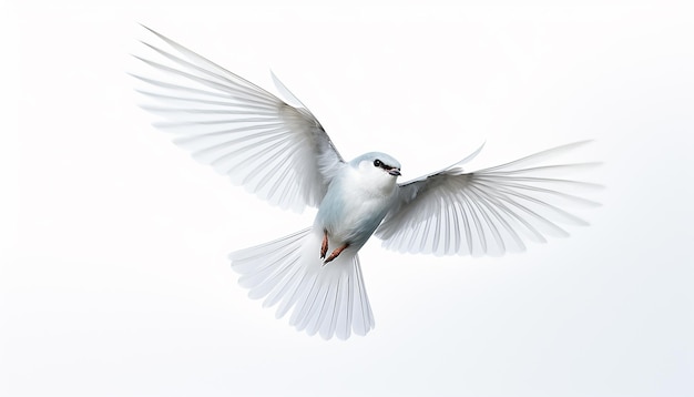 Isolated Bird Flying on White