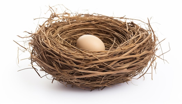 Photo isolated bird nest elevation front view