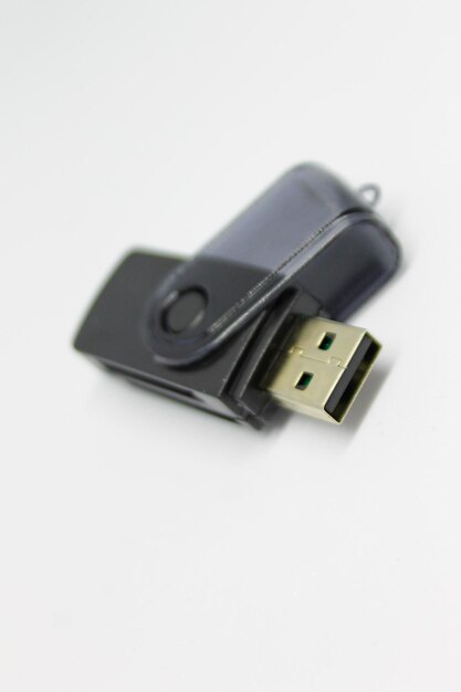 isolated black card reader usb port