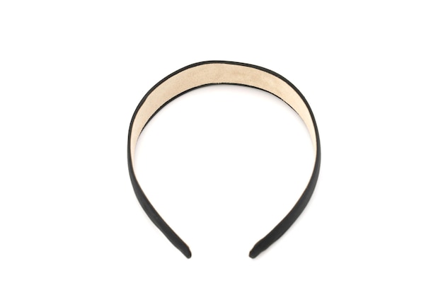 Isolated Black hair band headband in the stuido light with white background