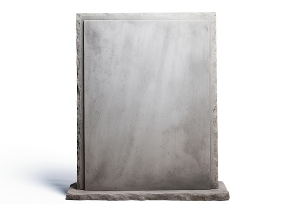 Photo isolated blank tombstone on white background