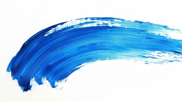 Photo isolated blue brush strokes over white