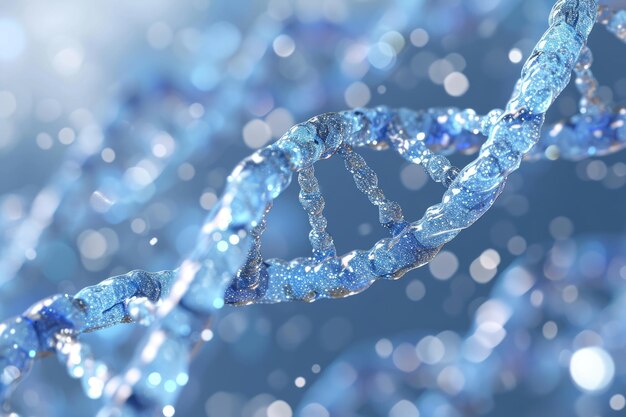孤立した青いDNA構造の3Dイラスト