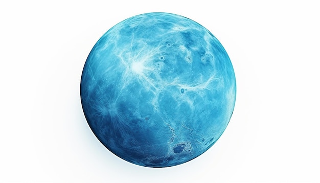 Isolated Blue Venus Planet in Front View at Elevation