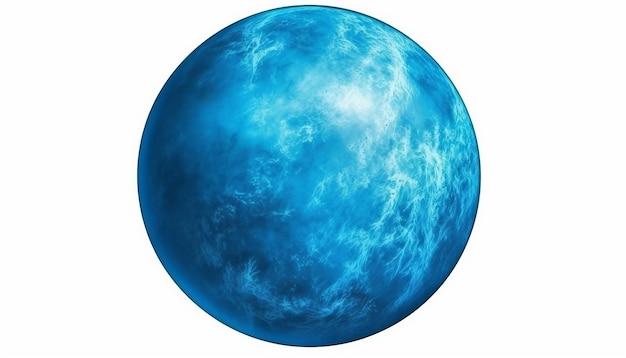 Изолированная Голубая Венера Планета Вид Спереди