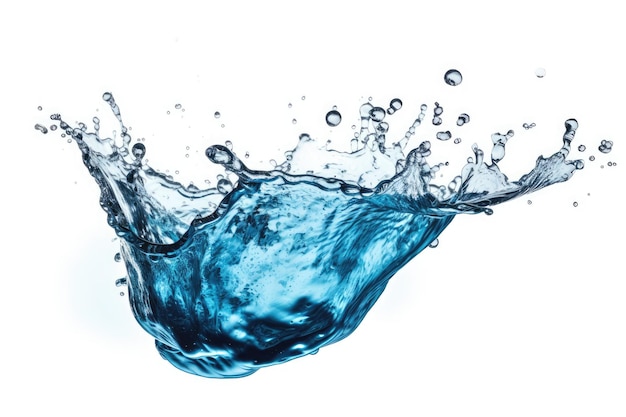 Isolated blue water splash on a white background