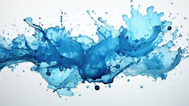 Photo isolated blue watercolor splash on white background