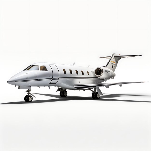 Isolated of Bombardier Learjet 45Xr 2004 Light Business Jet on White Bac on White BG Blank Clean