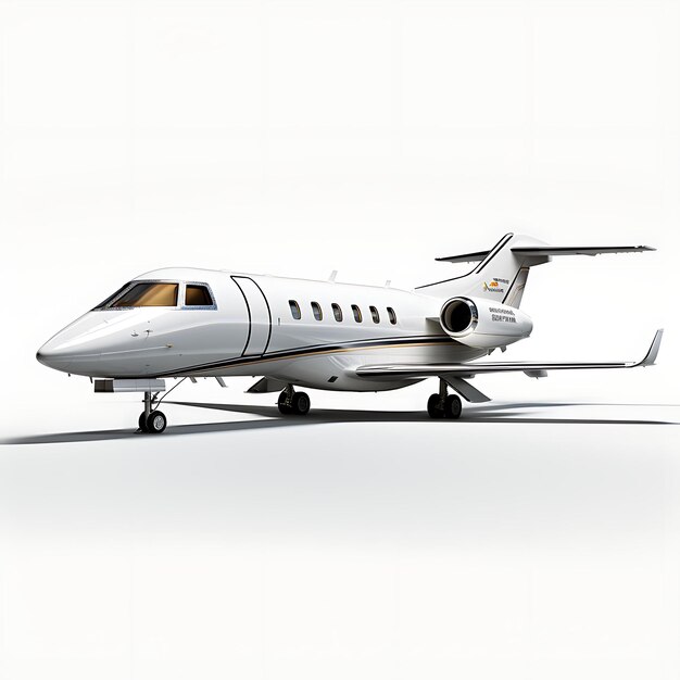 Isolated of Bombardier Learjet 45Xr 2004 Light Business Jet on White Bac on White BG Blank Clean