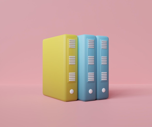 Isolated books 3d icon Render