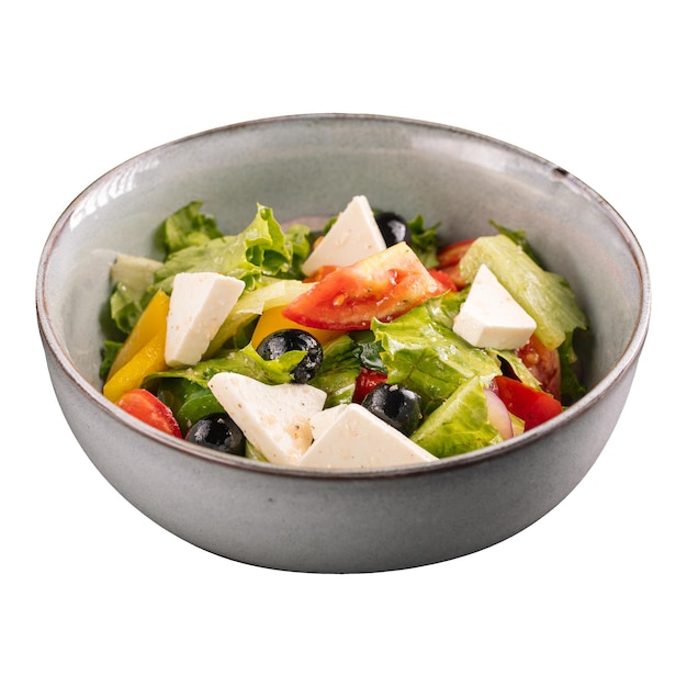 Isolated bowl of fresh greek salad