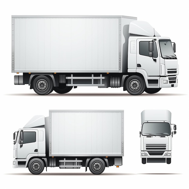 Isolated box truck template