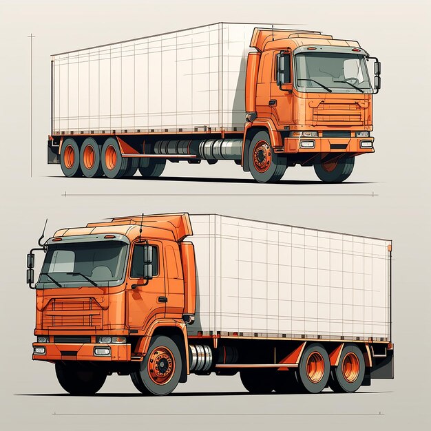 Isolated box truck template