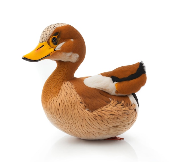 Isolated brown Duck on White Background