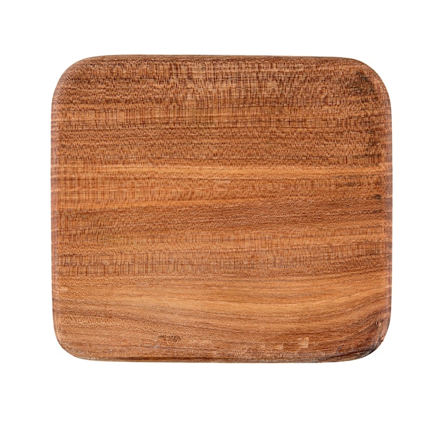 Isolated brown square natural wooden bowl