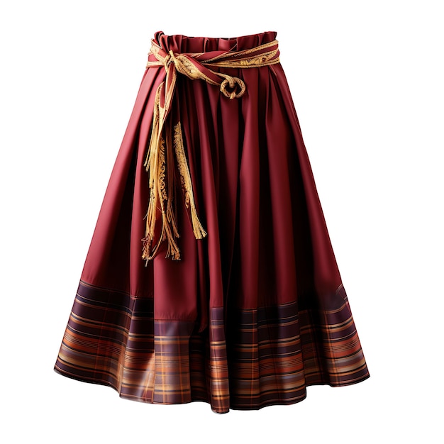 Photo isolated of burmese longyi type wrap skirt material silk color concept b traditional clothes design