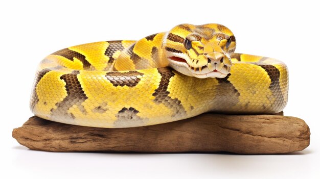 Isolated Burmese Python on white background