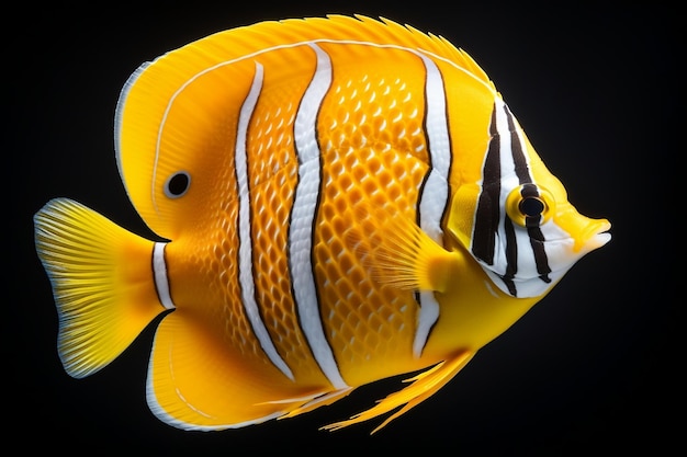 Isolated Butterflyfish white Background Generative AI