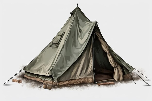 Isolated Camping Tent on White Background Generative AI