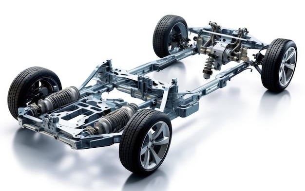 Photo isolated car chassis on clear background