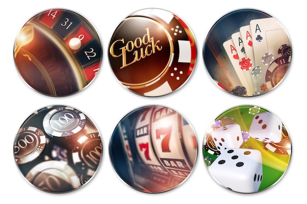 Photo isolated casino badges