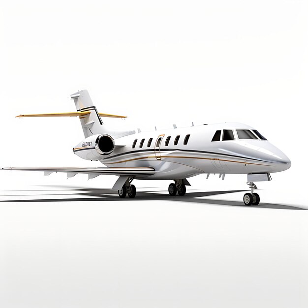 Photo isolated of cessna citation sovereign 2004 super midsize business jet on on white bg blank clean