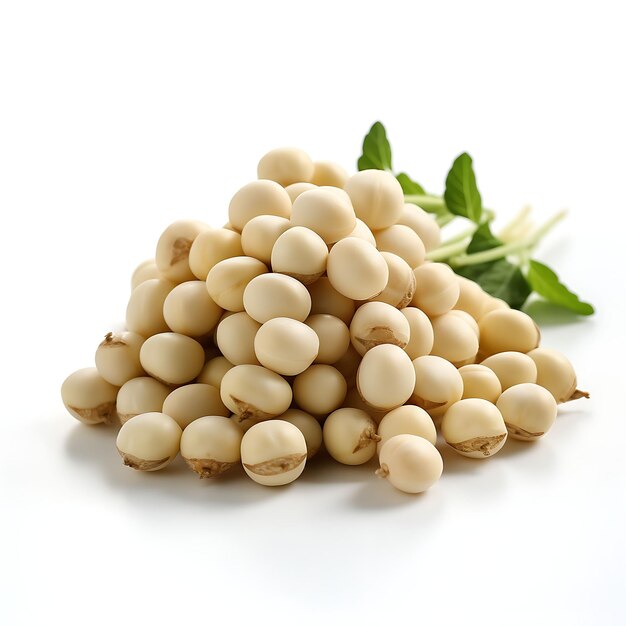 Photo isolated of chana dal creamy beige split seeds with a mild flavor growin on white background photo