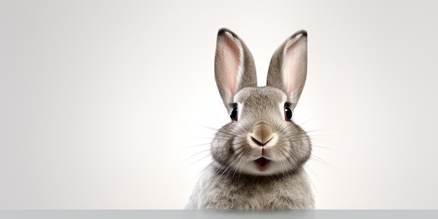 Isolated Charm Smiling Rabbit in Studio Portrait