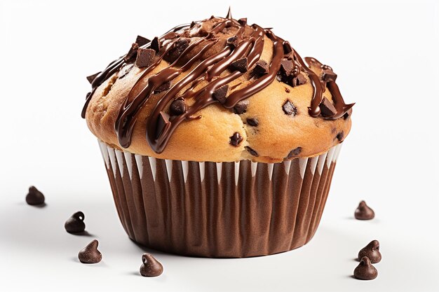 Foto muffin al cioccolato isolato