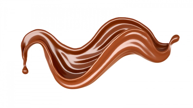 Photo isolated chocolate splash on a white.