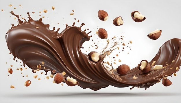 isolated chocolate wave