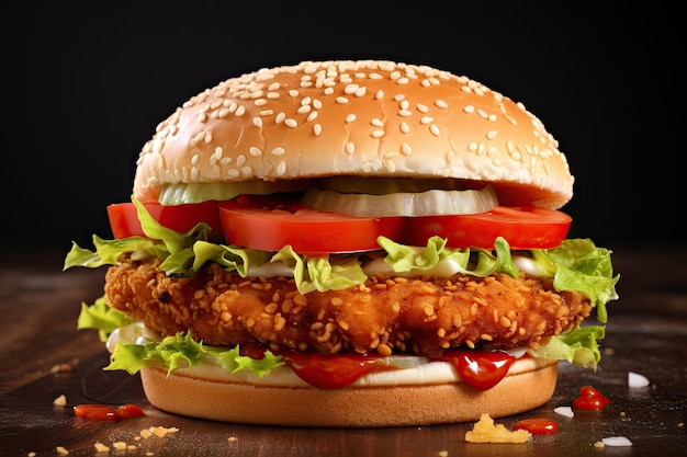 Isolated classic chicken burger