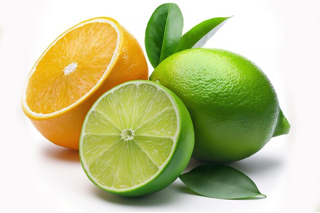 Isolated composition of Citrus Lime Fruit on a White Background superior photograph