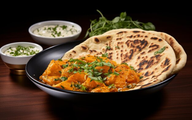 Photo isolated curry and naan